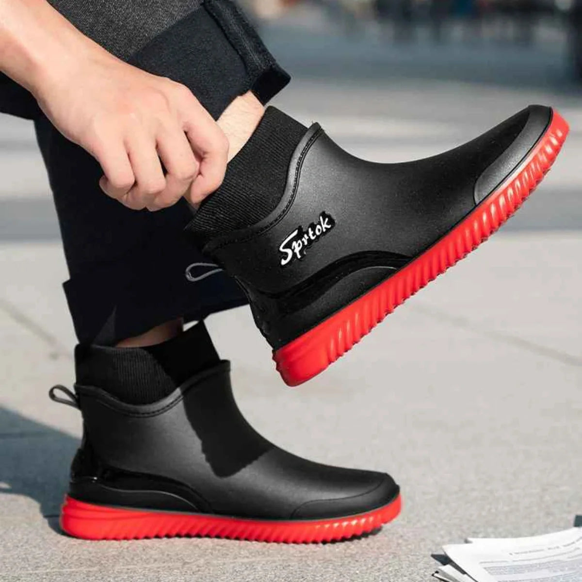 Gardaly | Men’s Ankle Wellington™ Boots – One-Piece Waterproof Build with Non-Slip Grip