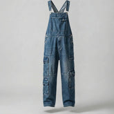 Gardaly Dual-Flap Denim Bib Overalls