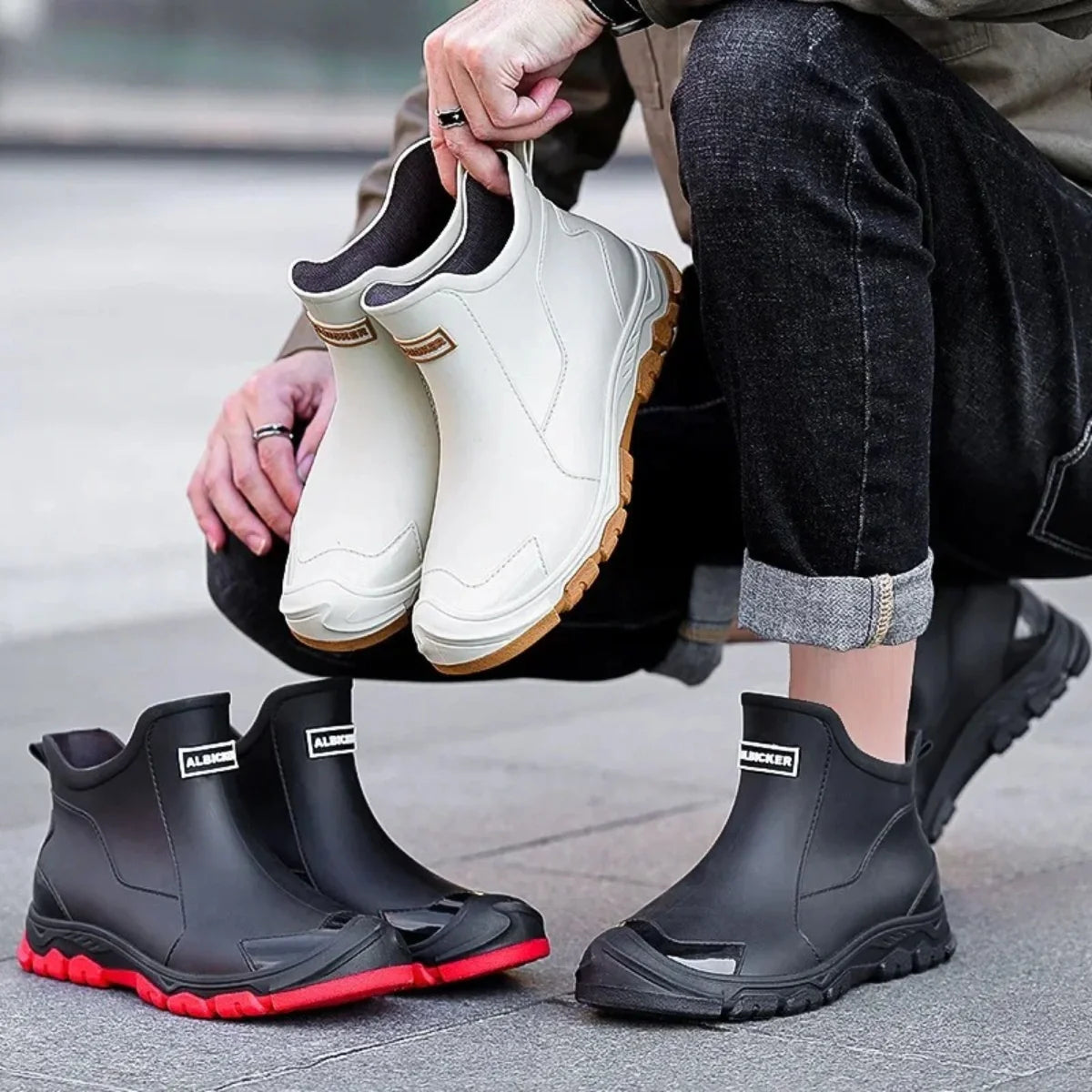 Unisex Short Wellington Rain Boots – Extra-Wide Size Range, Reinforced Build &amp; Non-Slip Grip