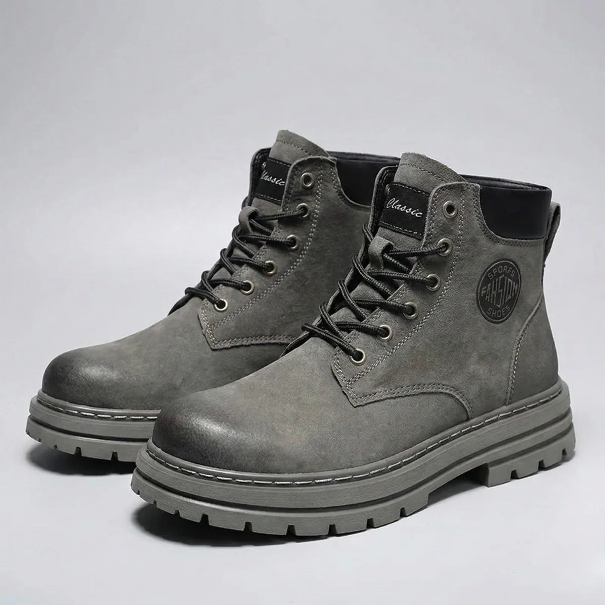 Unisex Heritage “Martin” Work Boots – Suede Leather, Grip Sole &amp; All-Day Comfort