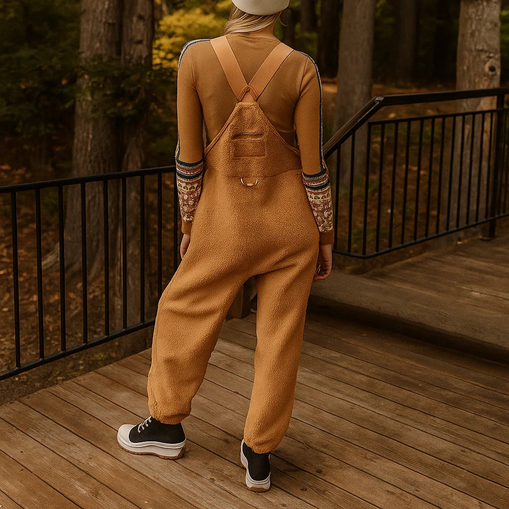 Gardaly Thermal Fleece Overalls with Zip Pockets