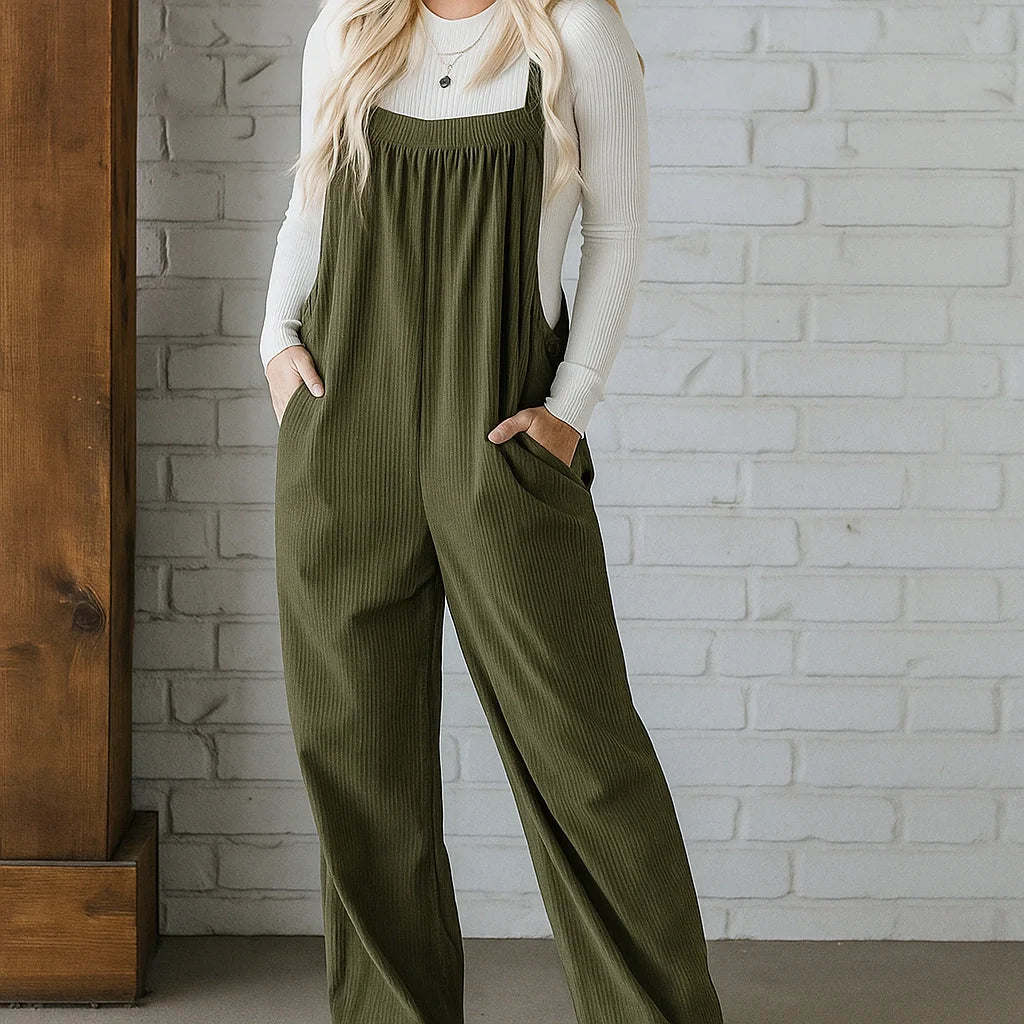 Gardaly Cosy Corduroy Loosened Overalls