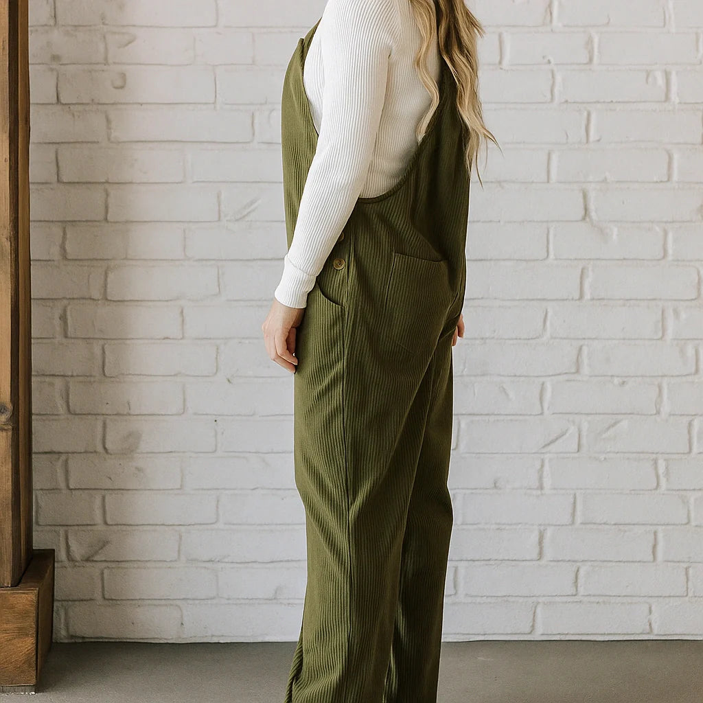 Gardaly Cosy Corduroy Loosened Overalls