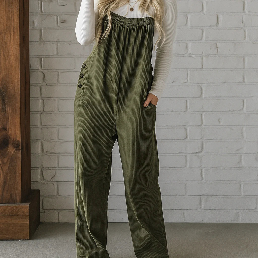 Gardaly Cosy Corduroy Loosened Overalls