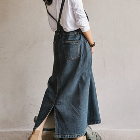 Gardaly Heritage Back-Split Denim Pinafore