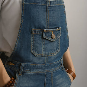 Gardaly Heritage Back-Split Denim Pinafore