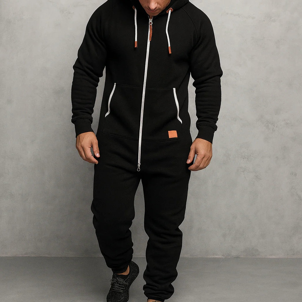 Gardaly Cosy Fleece Zip Hooded Jumpsuit