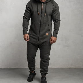 Gardaly Cosy Fleece Zip Hooded Jumpsuit
