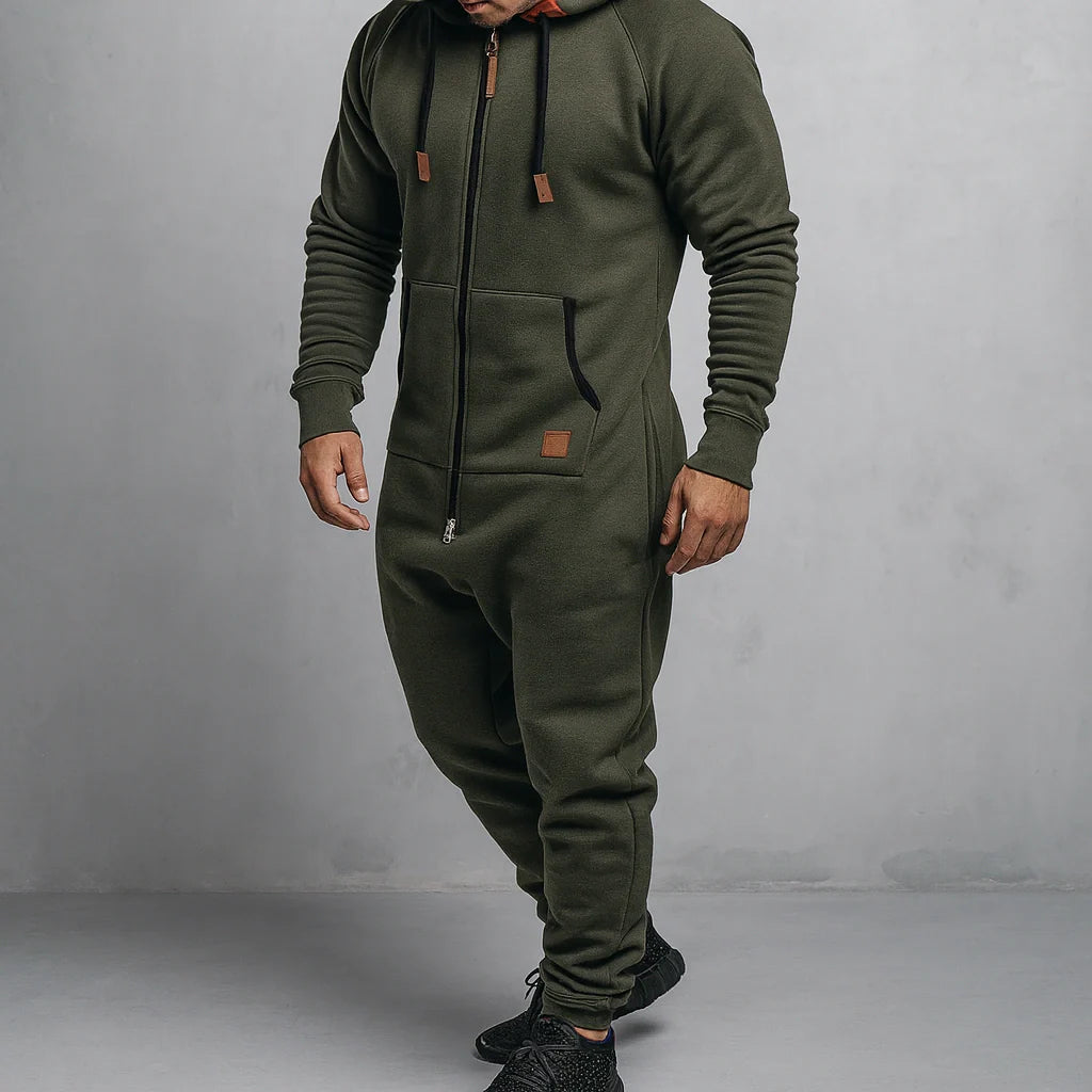 Gardaly Cosy Fleece Zip Hooded Jumpsuit