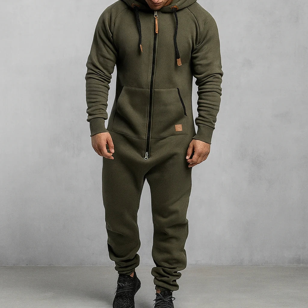 Gardaly Cosy Fleece Zip Hooded Jumpsuit