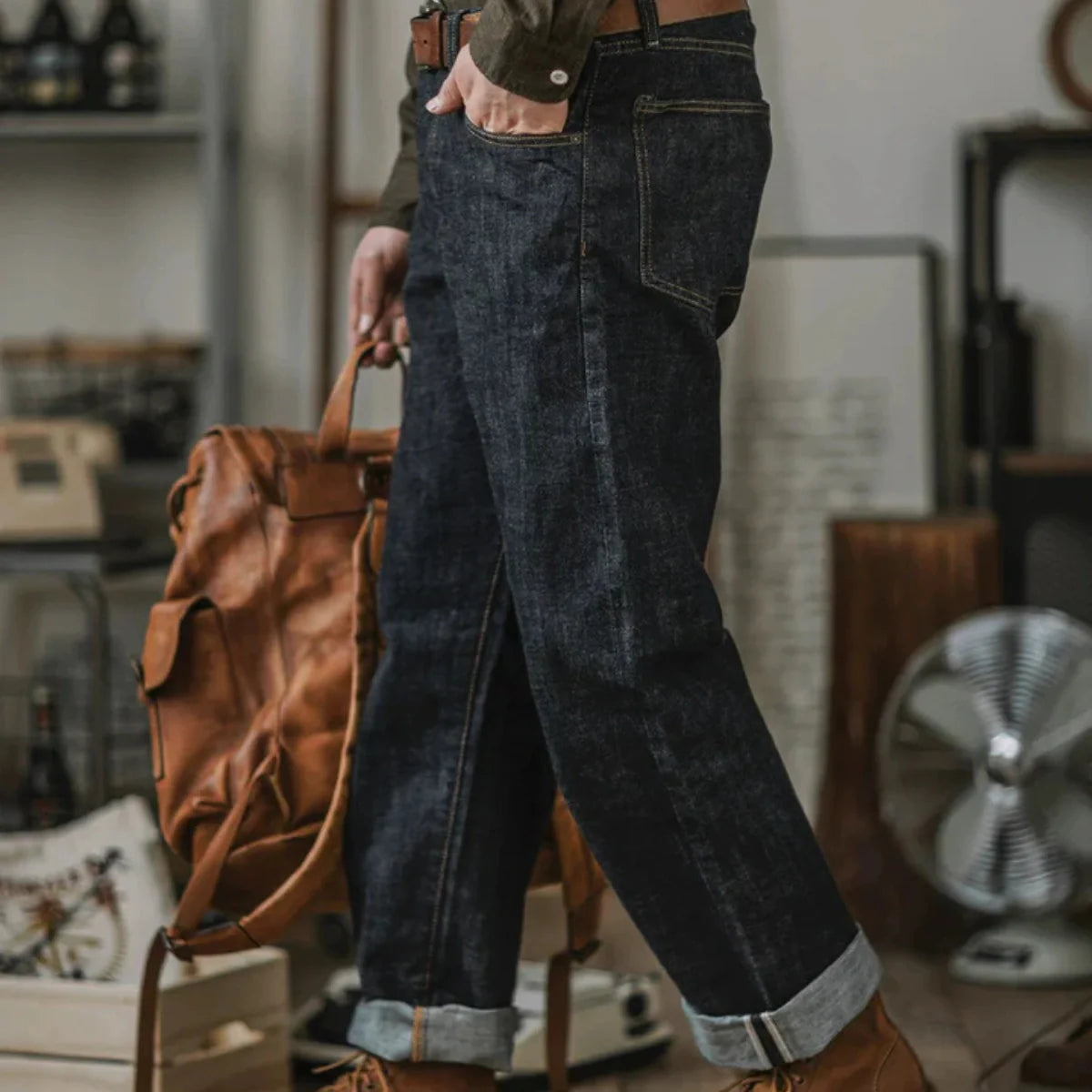 14oz Indigo Selvedge Jeans – Heritage Straight Leg, Built to Age Well