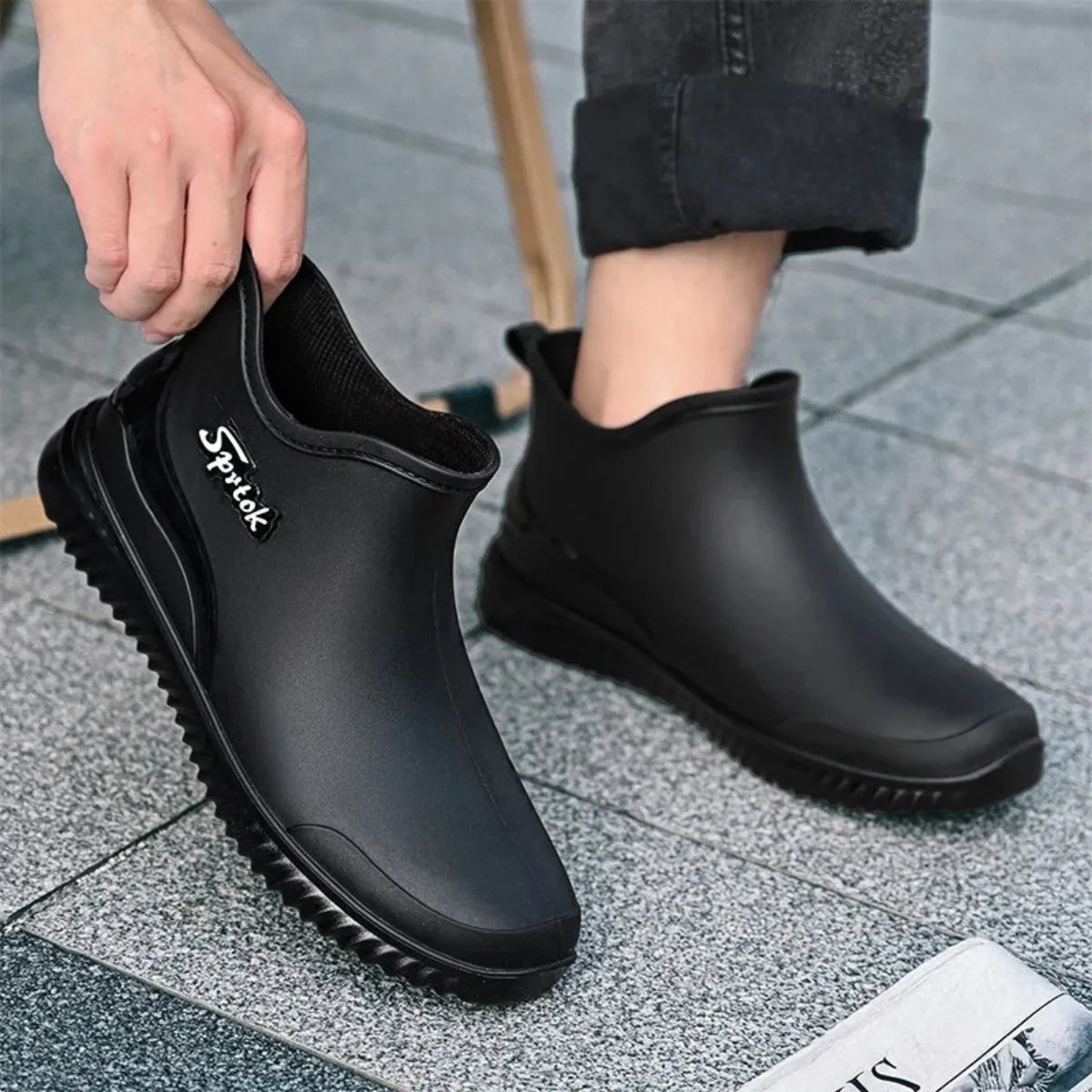 Gardaly | Men’s Ankle Wellington™ Boots – One-Piece Waterproof Build with Non-Slip Grip