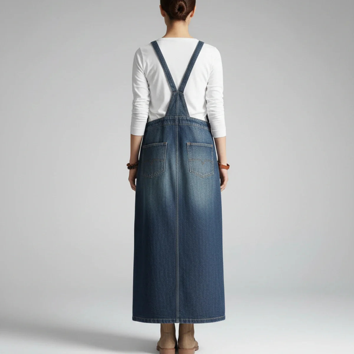 Gardaly Heritage Back-Split Denim Pinafore