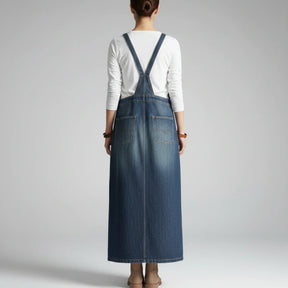 Gardaly Heritage Back-Split Denim Pinafore