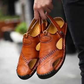 Gardaly | Men's High Quality Soft Leather Casual Sandals - CloudWay™