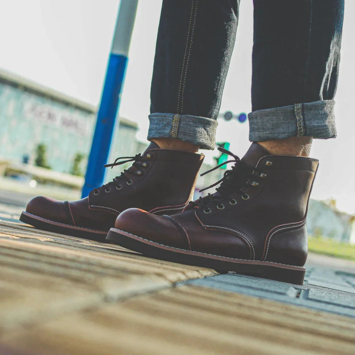 Men’s Heritage Cowhide Work Boots – Reinforced Toe &amp; Non-Slip Sole