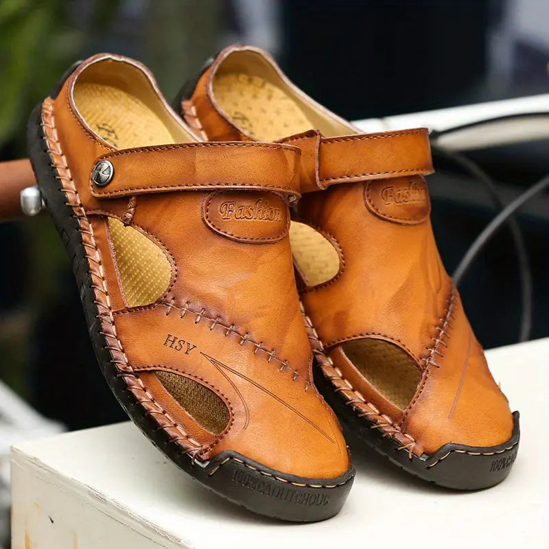 Gardaly | Men's High Quality Soft Leather Casual Sandals - CloudWay™