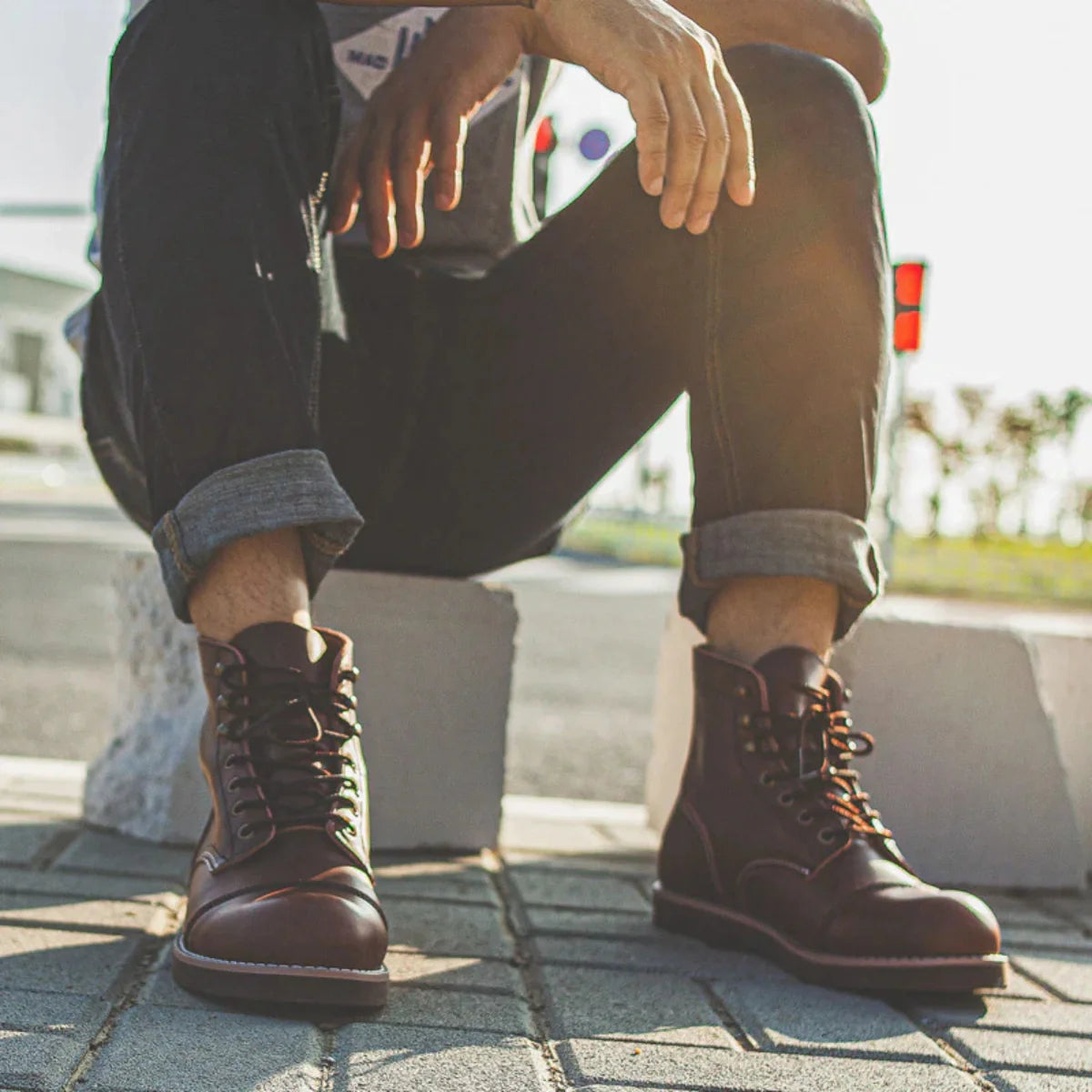 Men’s Heritage Cowhide Work Boots – Reinforced Toe &amp; Non-Slip Sole