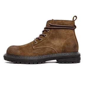 Men’s Waxed Suede Trail Work Boots – Vintage Finish, Leather-Lined Comfort