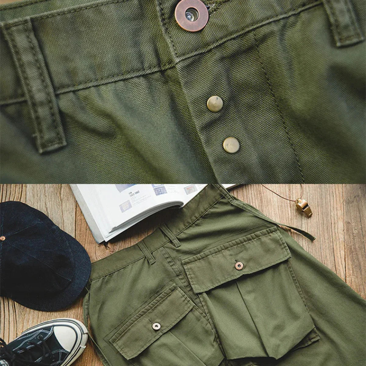 Men’s Cargo Trousers – Asymmetrical Pocket Design, Slim Fit