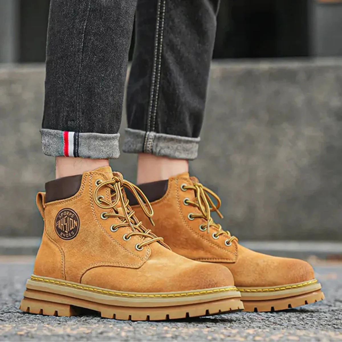 Unisex Heritage “Martin” Work Boots – Suede Leather, Grip Sole &amp; All-Day Comfort