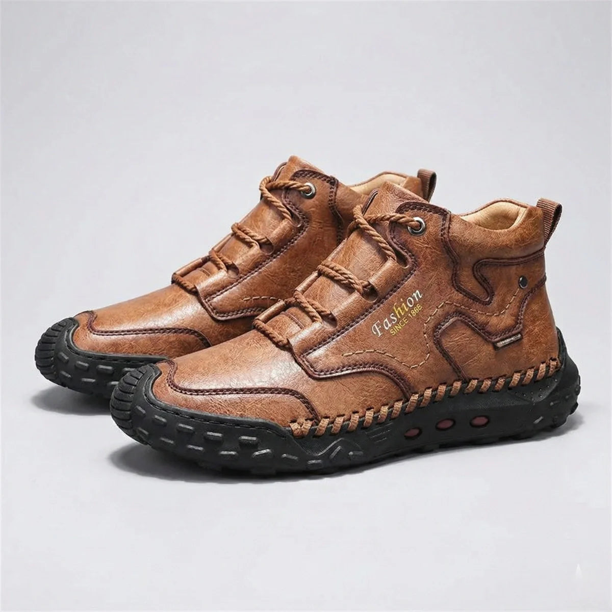 Men’s Ridgewalk Leather Ankle Boots – Outdoor Grip with Everyday Comfort