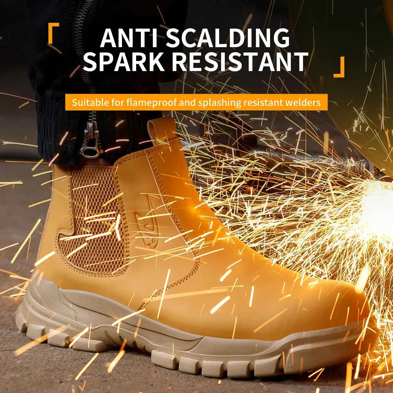 Gardaly | Men’s WeldSafe™ Steel-Toe Work Trainers – Waterproof, Puncture-Resistant & Spark-Resistant