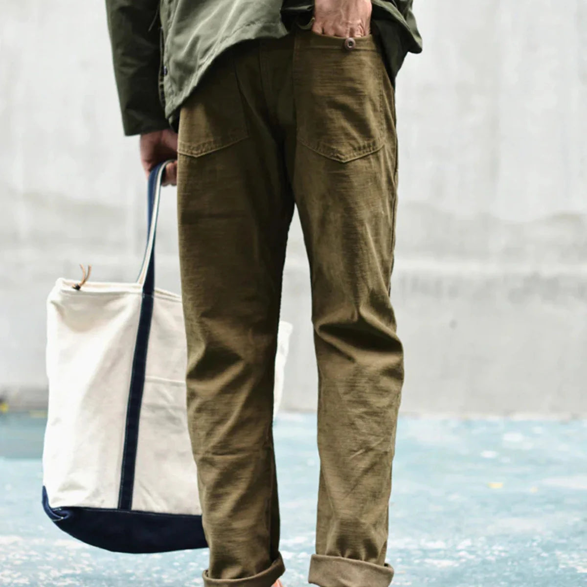 Men’s Straight-Leg Casual Trousers – Fatigue Style