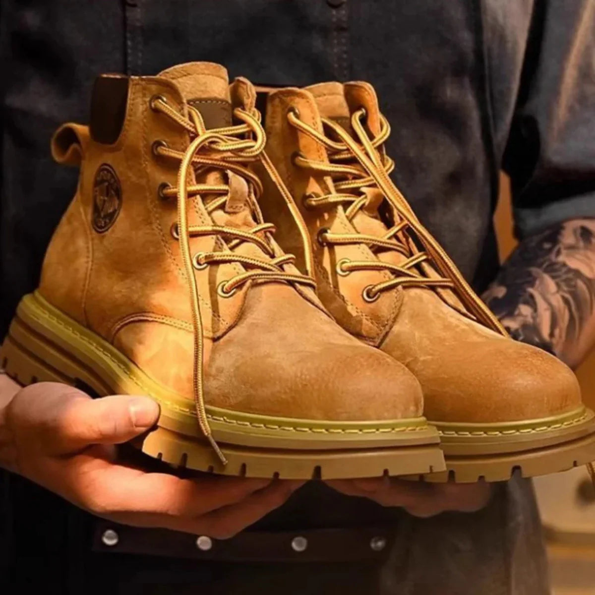 Unisex Heritage “Martin” Work Boots – Suede Leather, Grip Sole &amp; All-Day Comfort