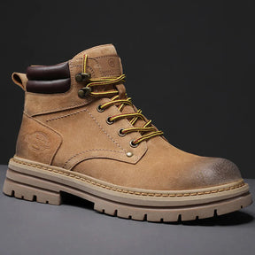 Men’s Full-Grain Brown Work Boots – Waterproof Protection with All-Day Comfort