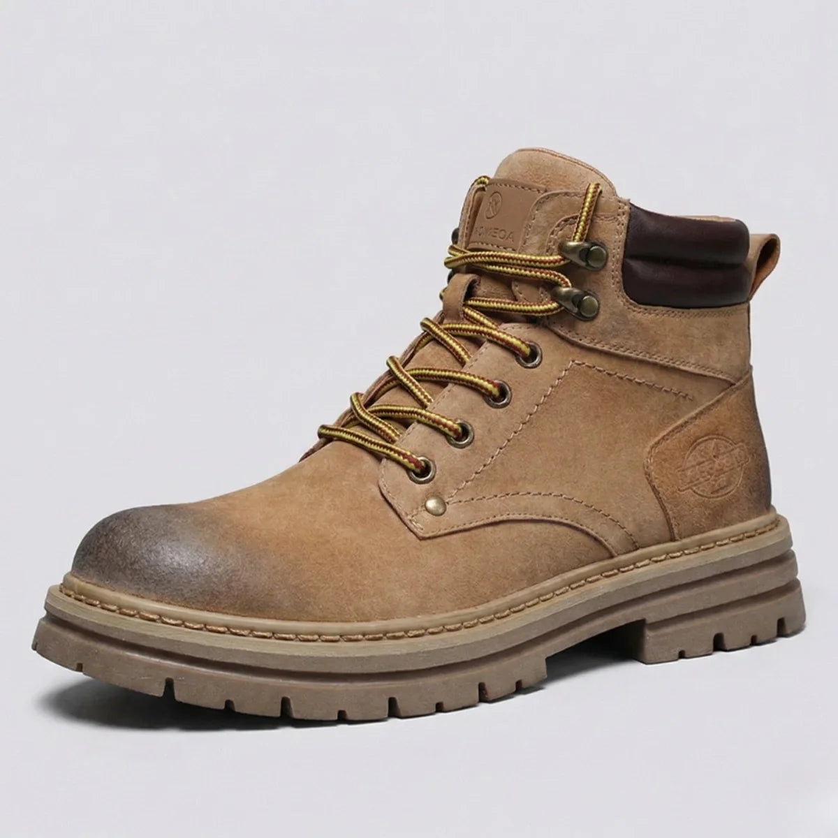 Men’s Full-Grain Brown Work Boots – Waterproof Protection with All-Day Comfort