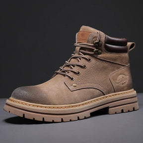 Men’s Full-Grain Brown Work Boots – Waterproof Protection with All-Day Comfort