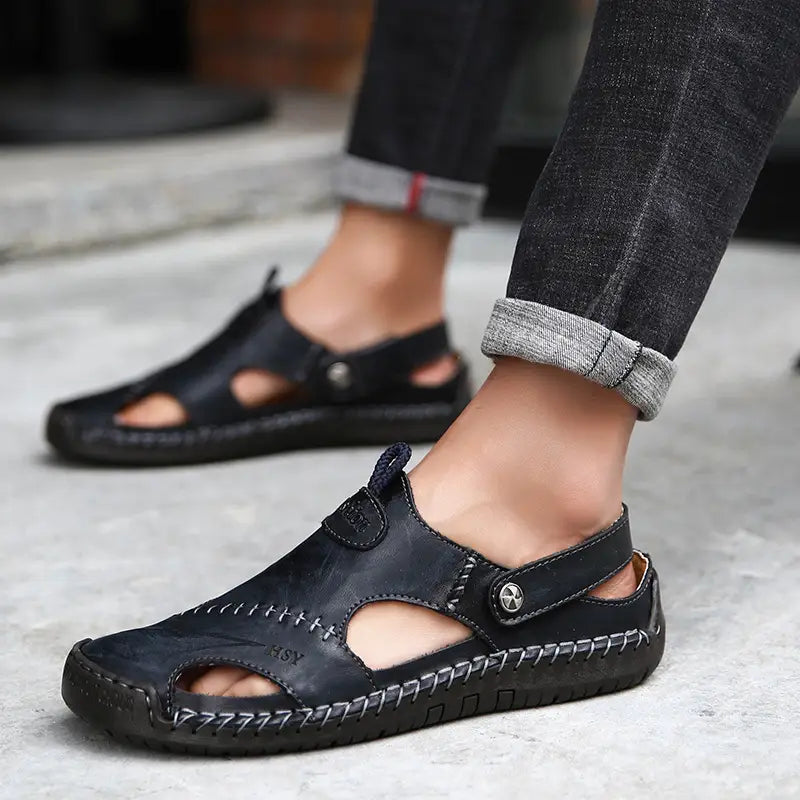 Gardaly | Men's High Quality Soft Leather Casual Sandals - CloudWay™